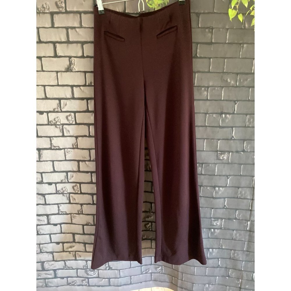 J. Jill Maroon Wide Leg Ponte Pants Petite XS